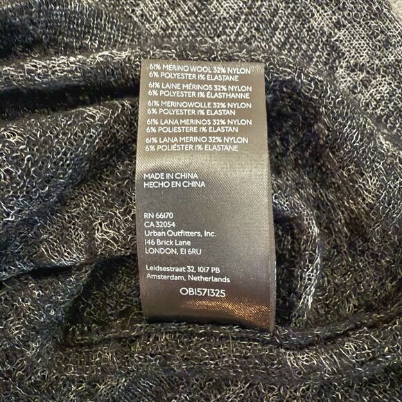 by Anthropologie Hanna Lace Mock Neck Sweater Merino Wool Blend Black Medium - Picture 4 of 9